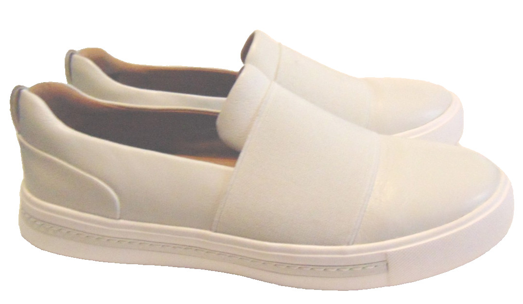 CLARKS UNSTRUCTURED CONTOUR COMFORT WOMENS WHITE LEATHER SLIP ON SHOES NURSES~6