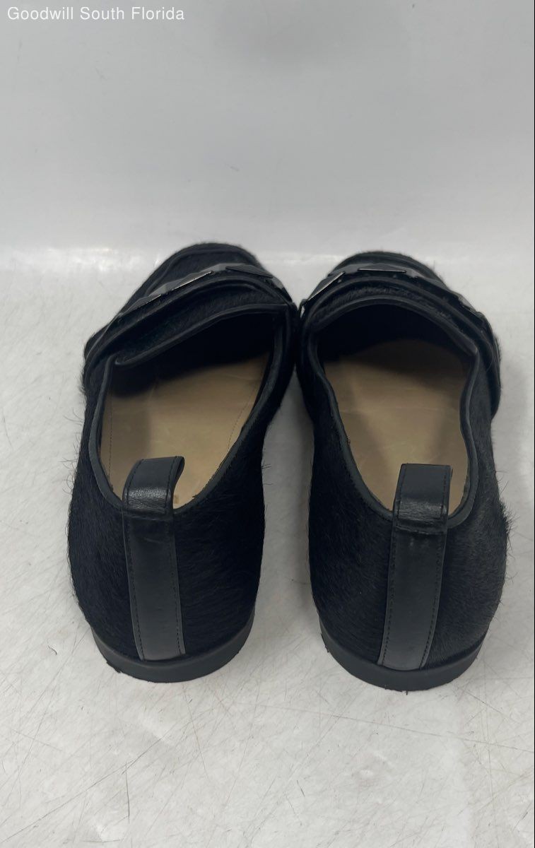 Schutz Womens Black Round Toe Studded Strap Slip-On Formal Loafer Shoes Sz EU 38