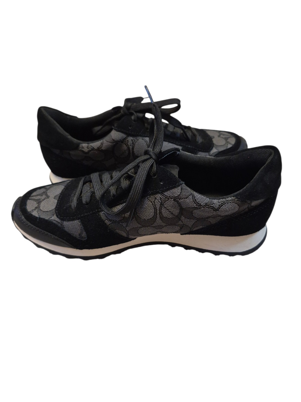 COACH Mason Signature Black Suede White Sneakers Womens 9