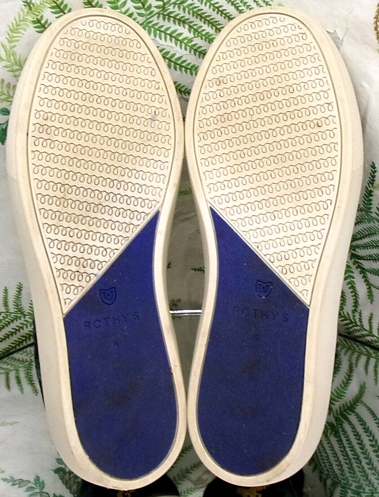 ROTHY’S THE ORIGINAL SLIP ON BLUE KNIT FABRIC SNEAKERS COMFORT SHOES WOMENS SZ 6