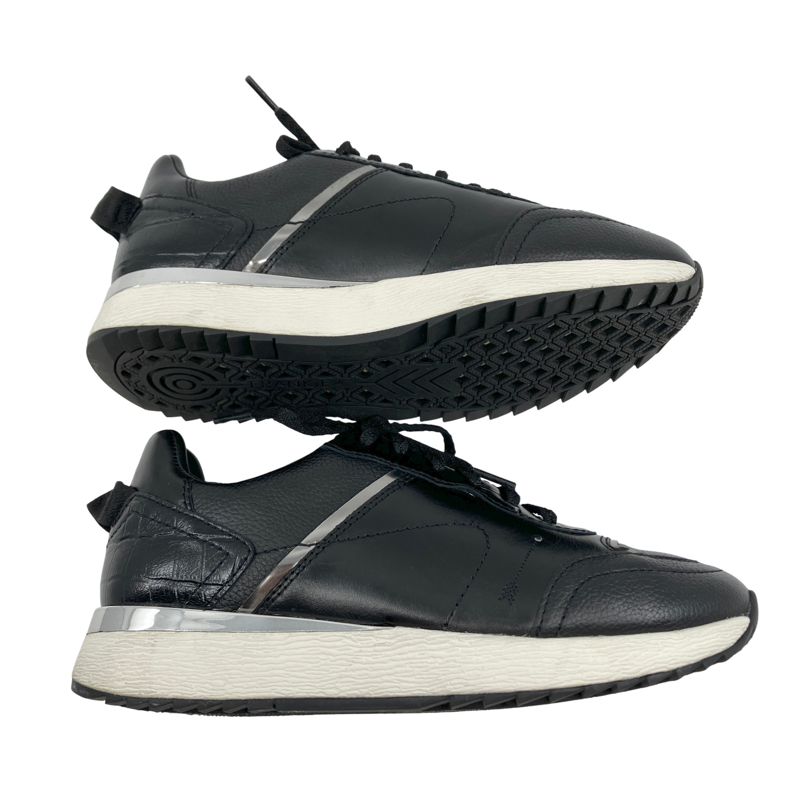 Frankie4 Black Steel Leather Brooklyn Sneakers Size 7.5