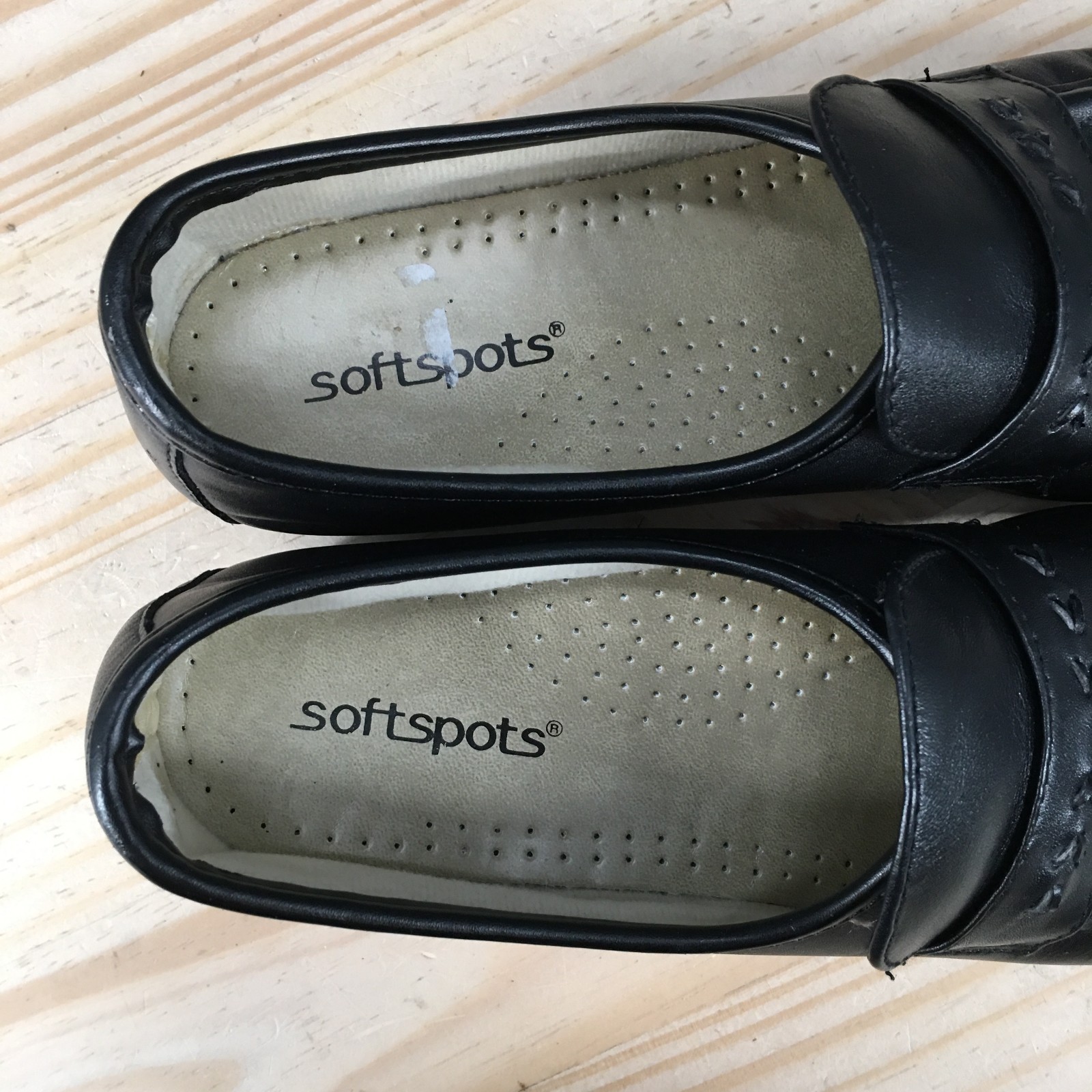 Softspots Venus Lite Shoes Womens 8.5 Narrow Loafer Slip On Casual Leather Black