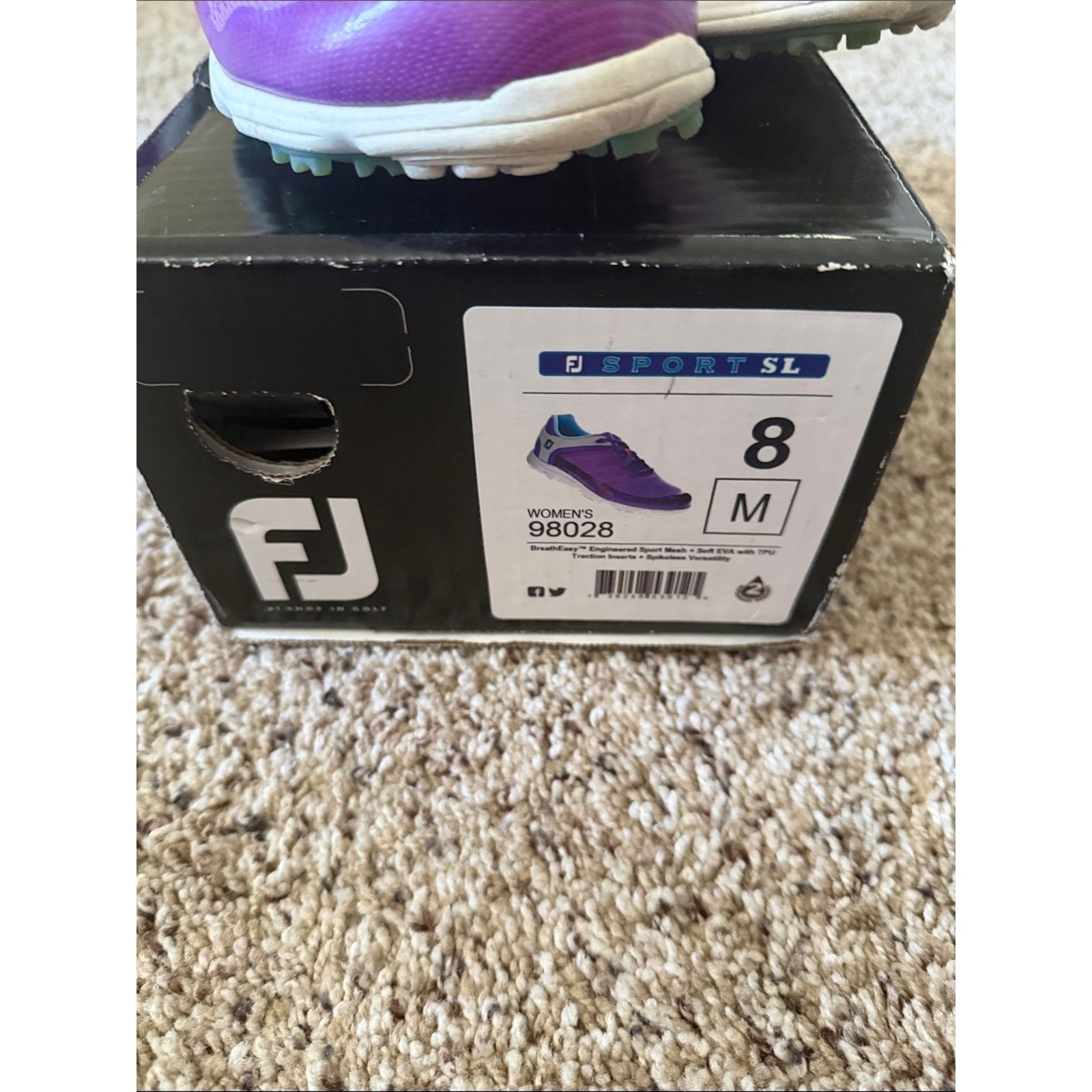 Women’s Golf Shoes Sz 8 FootJoy Purple. Used once. Comes with box super clean.