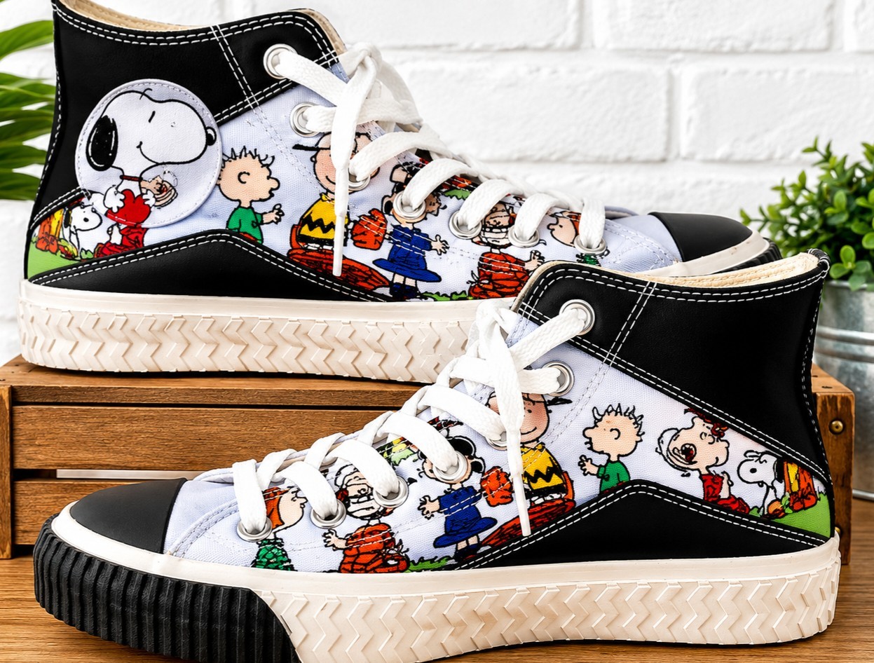 Peanuts Snoopy Platform High Top Sneakers Women’s Size 4.5 Excellent Condition