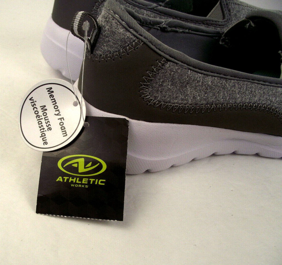 Athletic Works Women’s 9 Gray Memory Foam Slip On Shoes (I-23)