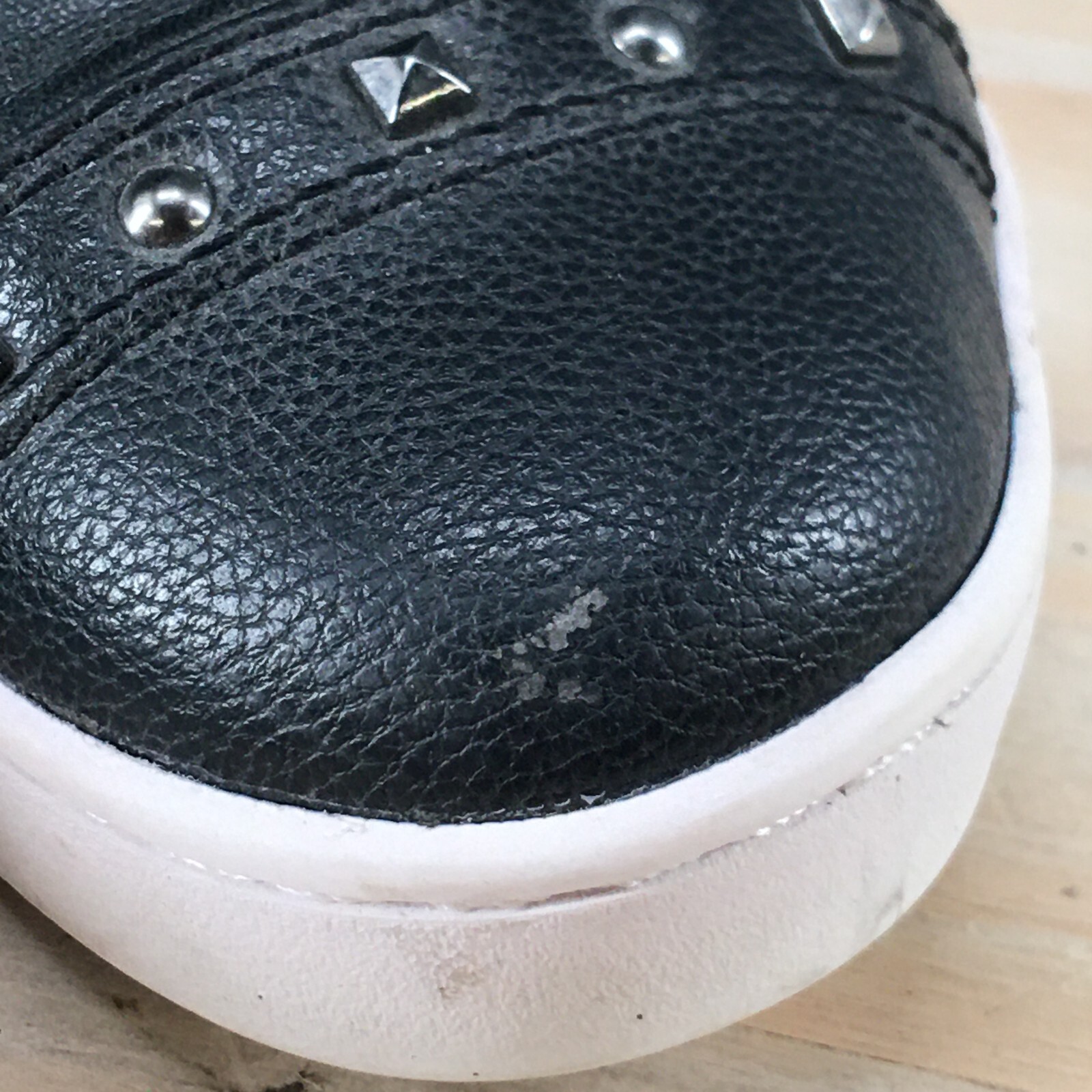 Pastry Shoes Womens 5.5 High Top Sneakers Black Glittered Faux Leather Lace Up