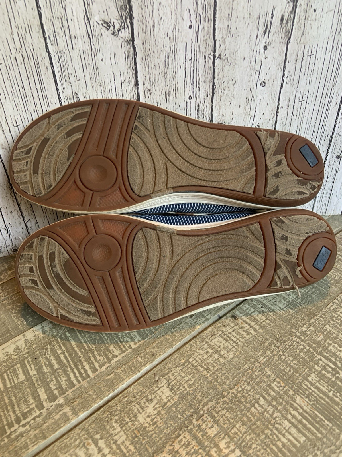 KEDS Charter Stripe Slip On Boat Shoes Women’s Size 8 Navy Blue White
