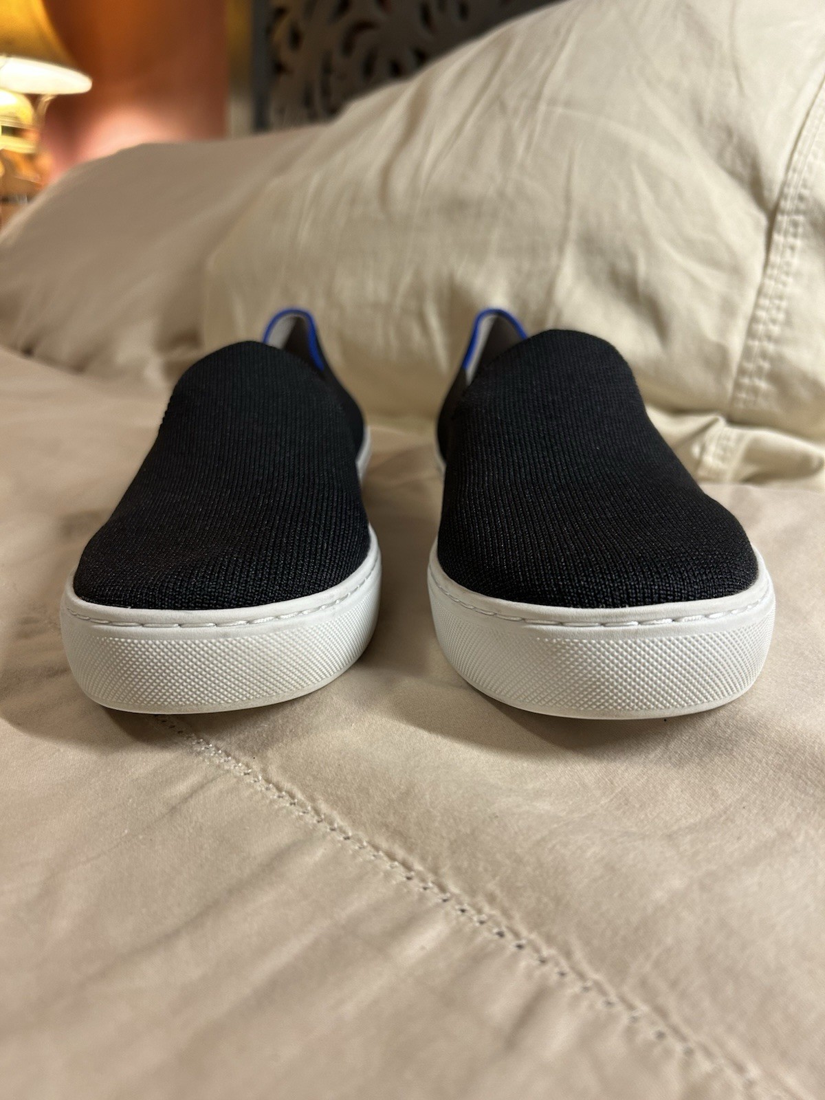 Rothy’s Slip On Women’s Sneakers Navy Blue Knit Size 9 Sustainable Shoes