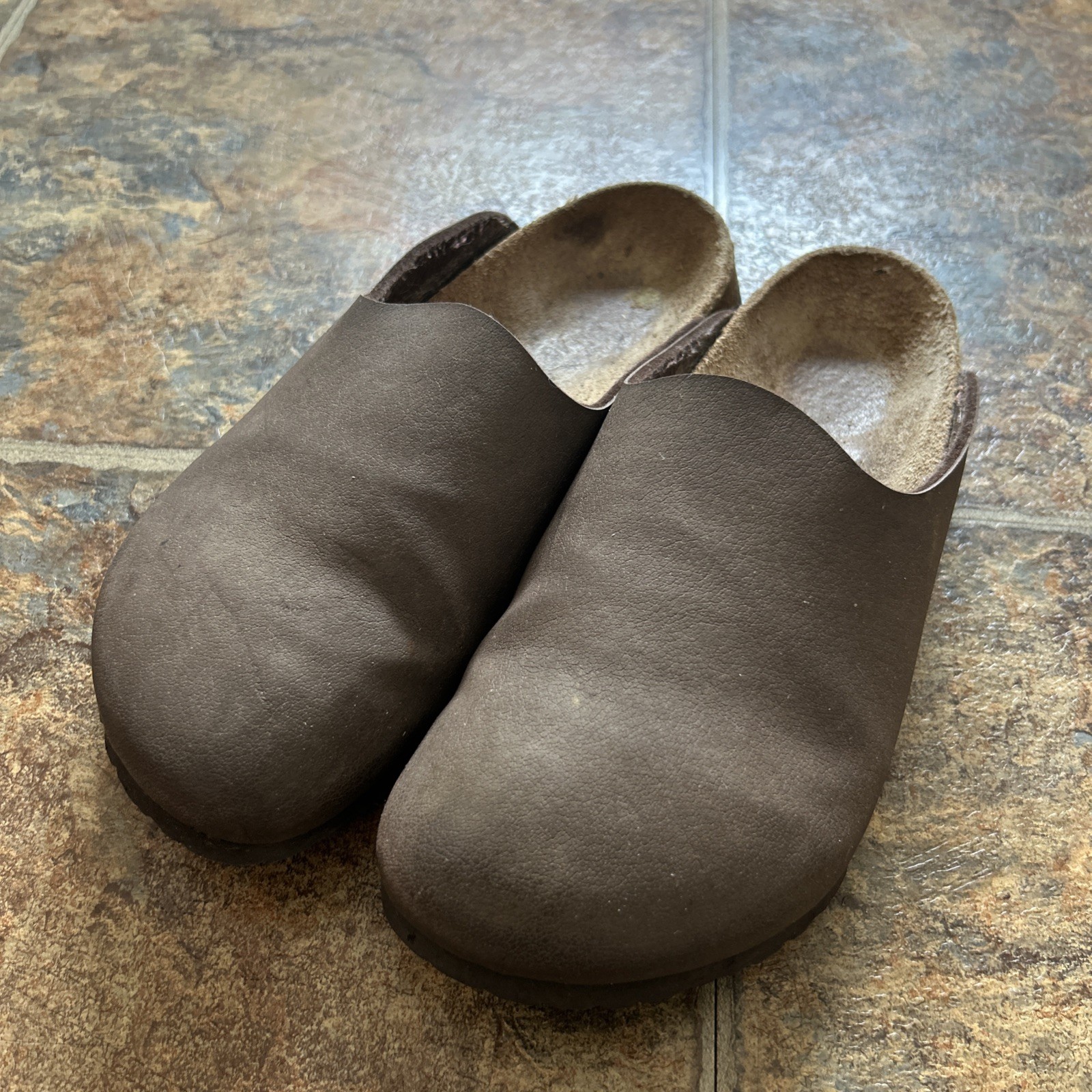 Birkenstock Birkis Womens Brown Leather Amsterdam Clogs Slip On Size 37-45 L6 M4