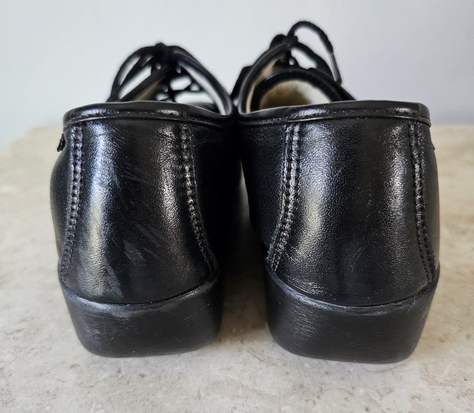 SAS Siesta Moc Toe Shoes Womens Size 11 M Black Leather Comfort Hand Sewn USA