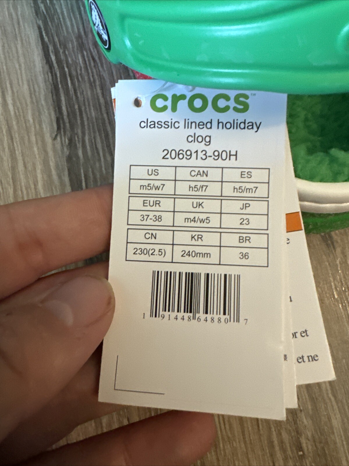NWT Crocs Classic Lined Holiday Christmas Elf Fur Lined Clogs Shoes Size M5/W7