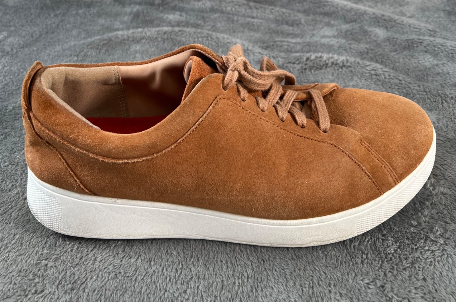 FitFlop Rally Womens Sneakers 8 Tan Brown Lace Up Low Top Casual Comfort Shoes
