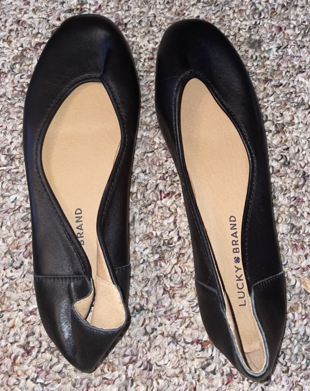 Lucky Brand Alanya Shoes Womens 9.5 M Ballet Flats Slip On Comfort Leather Black