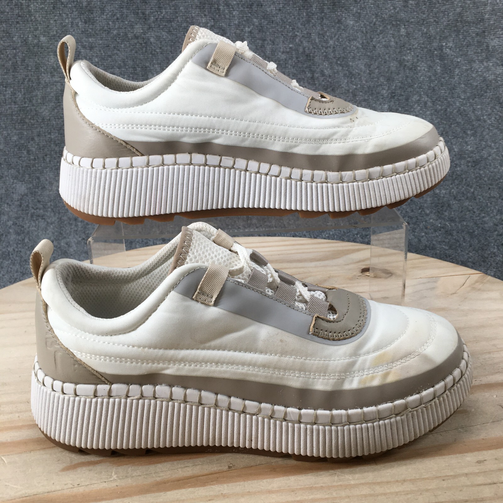 Cougar Shoes Womens 9 Sayah Casual Sneakers Flats Comfort White Leather Lace Up