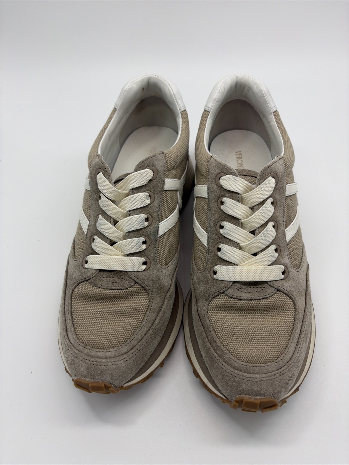 Veronica Beard Women’s Beige White Valentina Slip On Sneakers Shoes Size 8M