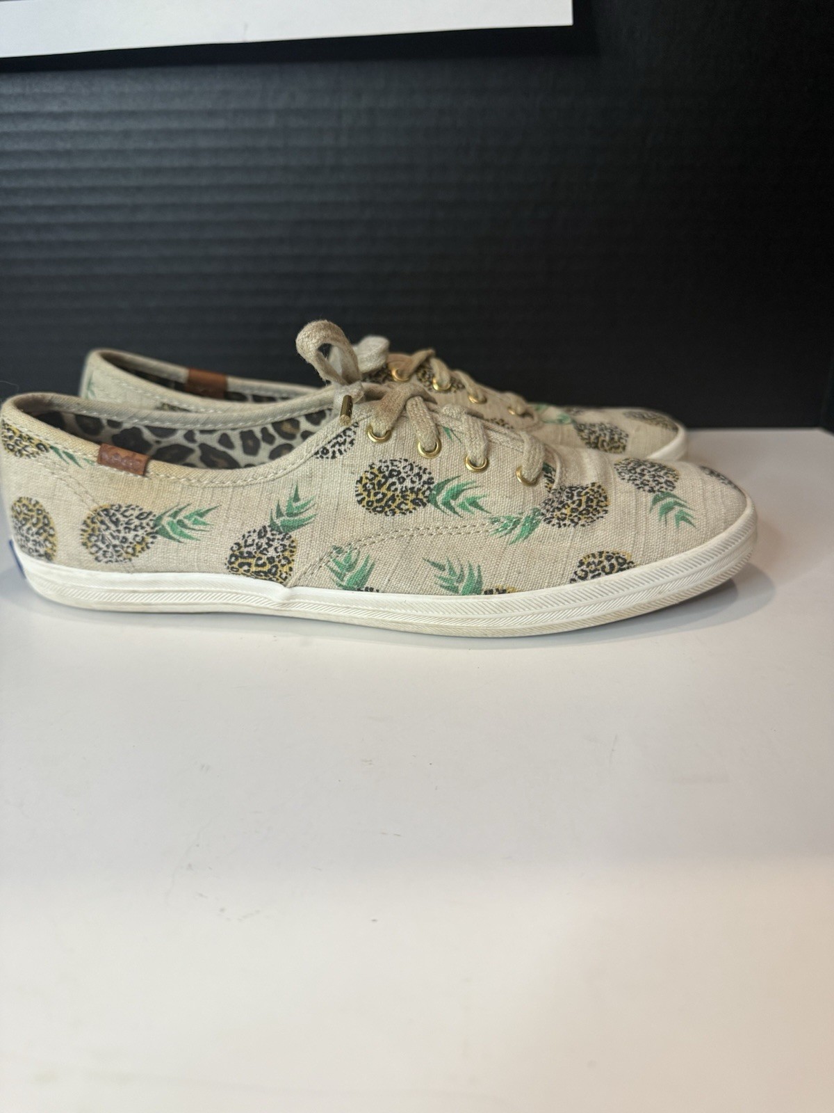 Keds Champion Lace Up Sneaker Fruity Pineapple Beige Sz 7 Canvas