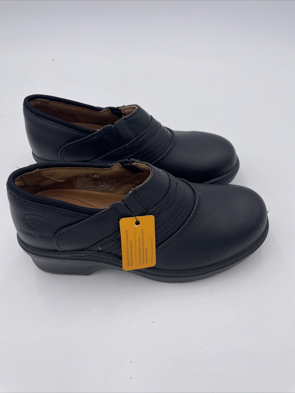 Ariat Safety Clog Composite Steel Toe Slip Resistant Leather Work Shoe Sz 5.5B