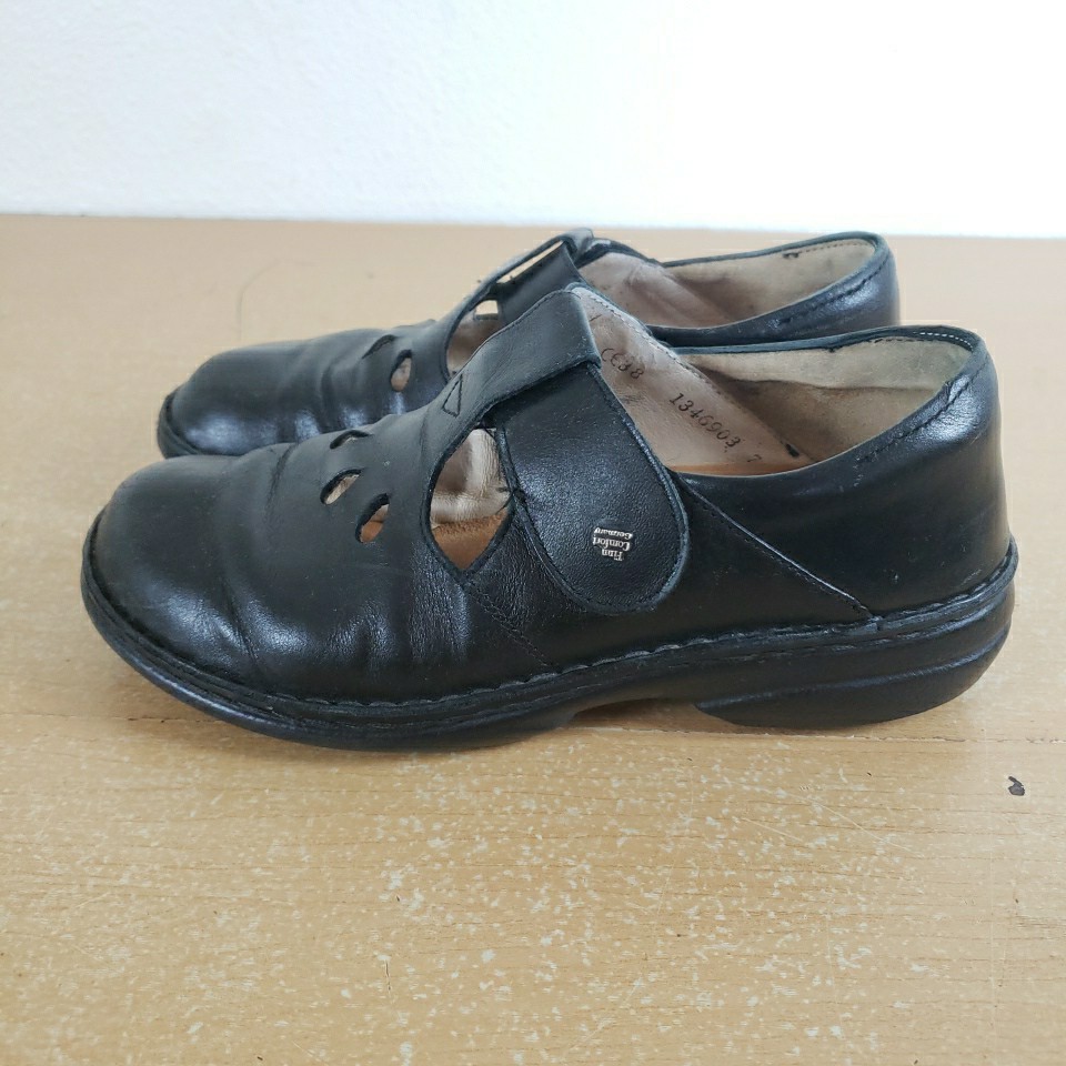 Finn Comfort Black Leather Women’s Size 7 /EU 38 Mary Jane Tofino Shoes Germany