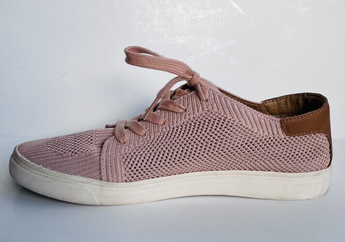 Women’s Lucky Brand LP- Luika Woven Tie Up Sneakers Pink/White Size 8.5 Mesh
