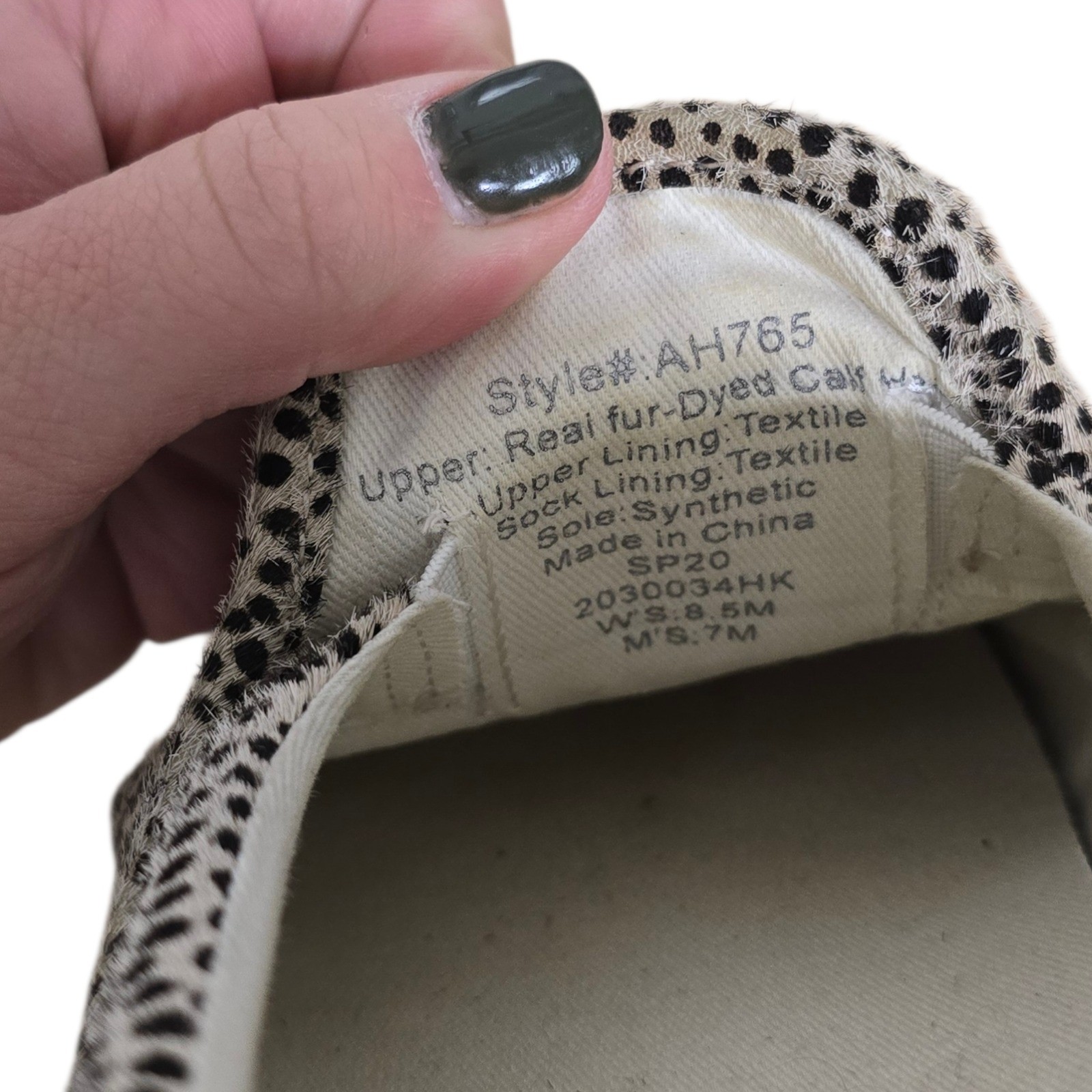 Madewell Sidewalk Slip-On Sneakers Spotted Calf Hair Black White Womens 8.5