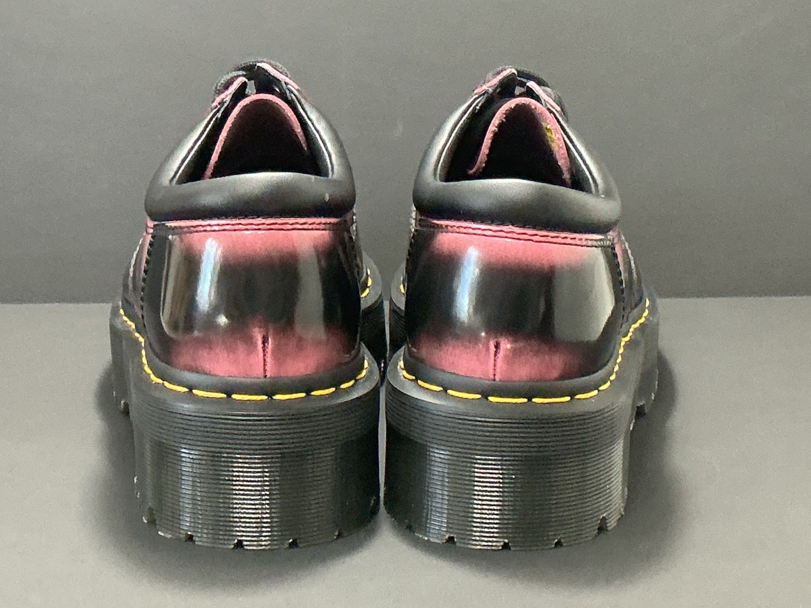 Dr. Martens 8053 Arcadia Leather Quad Platform Shoes Sz 10W/9M Black/Pink *NWD*