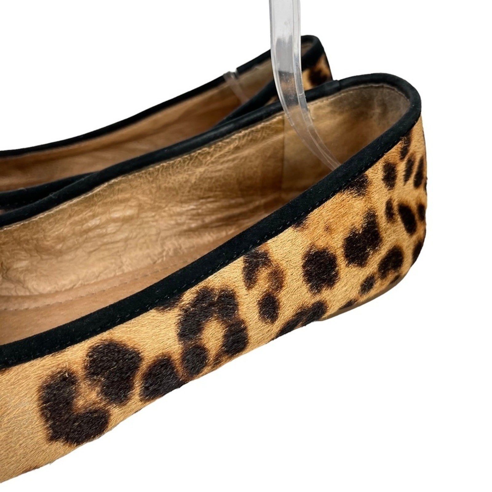 MADEWELL Pony Calf Hair Fur Leopard Print Genuine Leather Flats Shoes Loafer 9.5