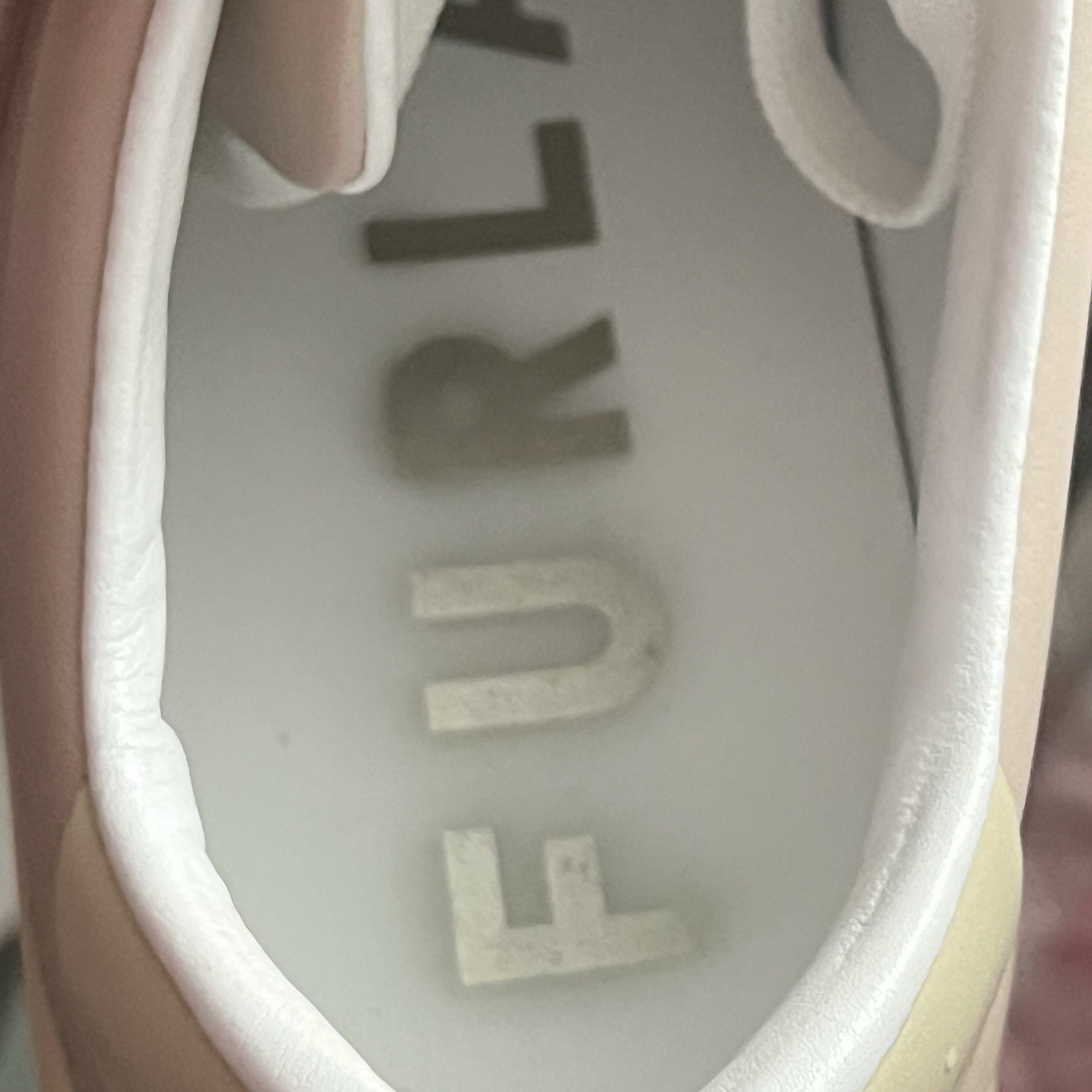 FURLA JOY sneakers 100% Leather Shoes Talco Pink Cream Size 10.5 US – EU 41