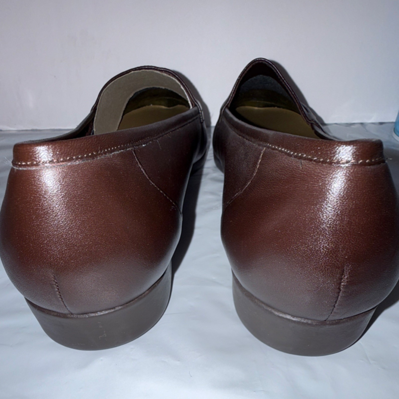 Mootsies Tootsies Peacock Brown Leather Comfort Loafer Women’s Shoes Size 9N