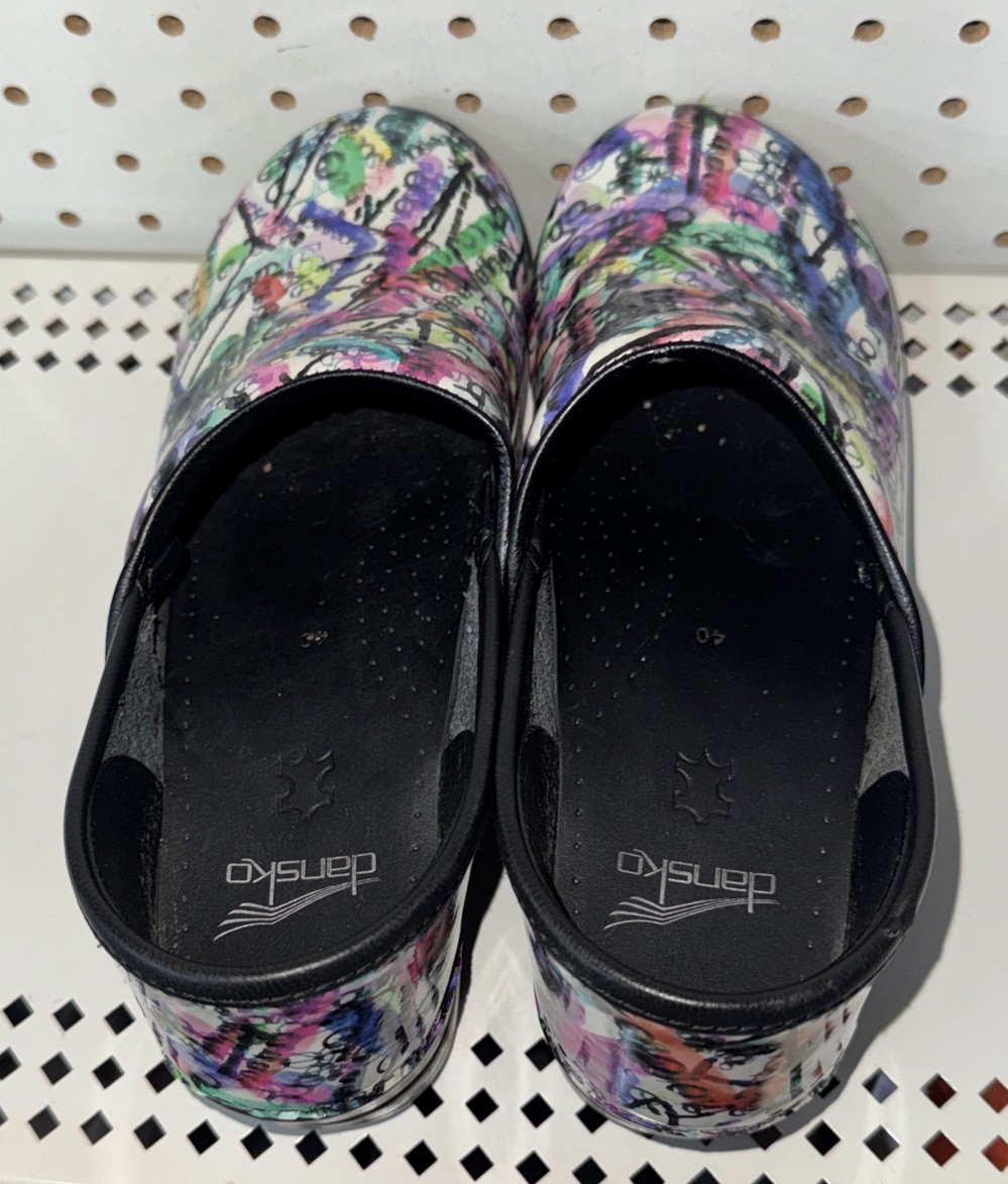 Dansko Professional Graffiti Womens Nursing Work Clogs Size EU 40 US 9.5 10