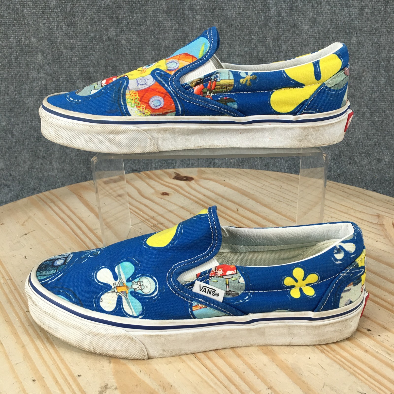 Vans Shoes Mens 5.5 Womens 7 SpongeBob SquarePants Slip On Sneakers Blue Multi