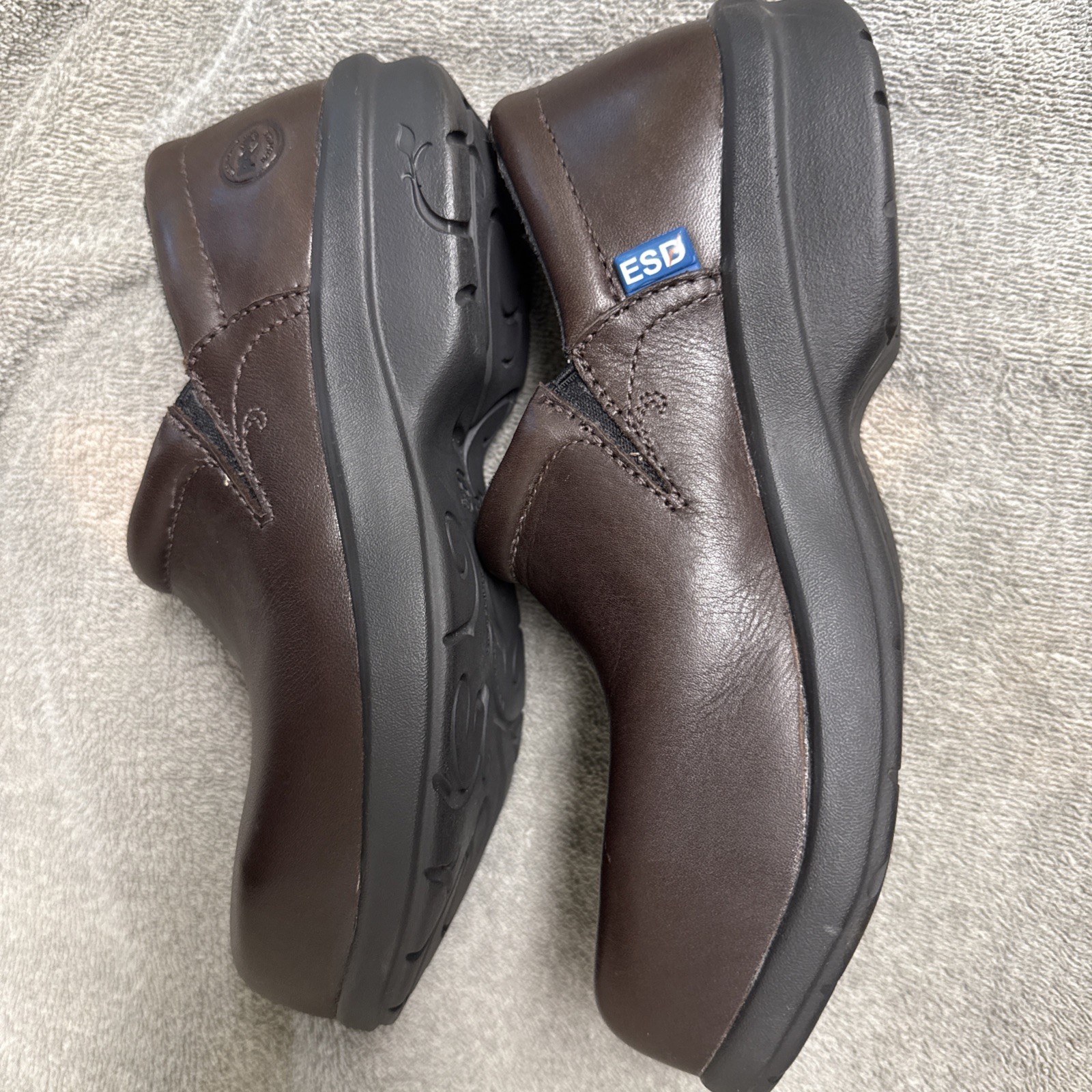 Timberland Womens Newbury 85599 Brown Leather Alloy Toe Work Shoes Size 5.5M
