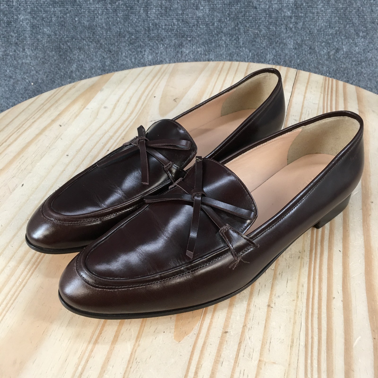 NEW J Crew Shoes Womens 10.5 Casual Slip On Moc Toe Flat Loafers Brown Leather