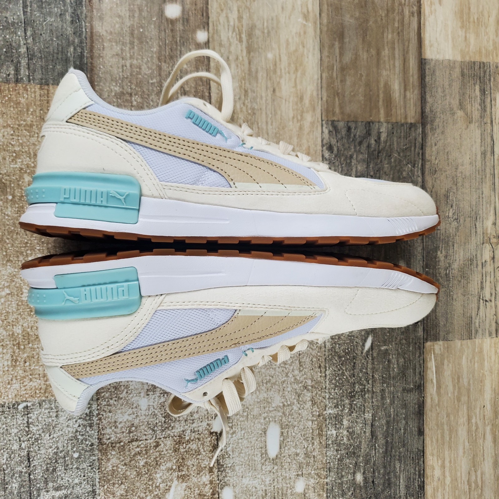 Puma Graviton Womens Comfort Shoes Sz 9 White Granola Pristine Lace Up Low Top