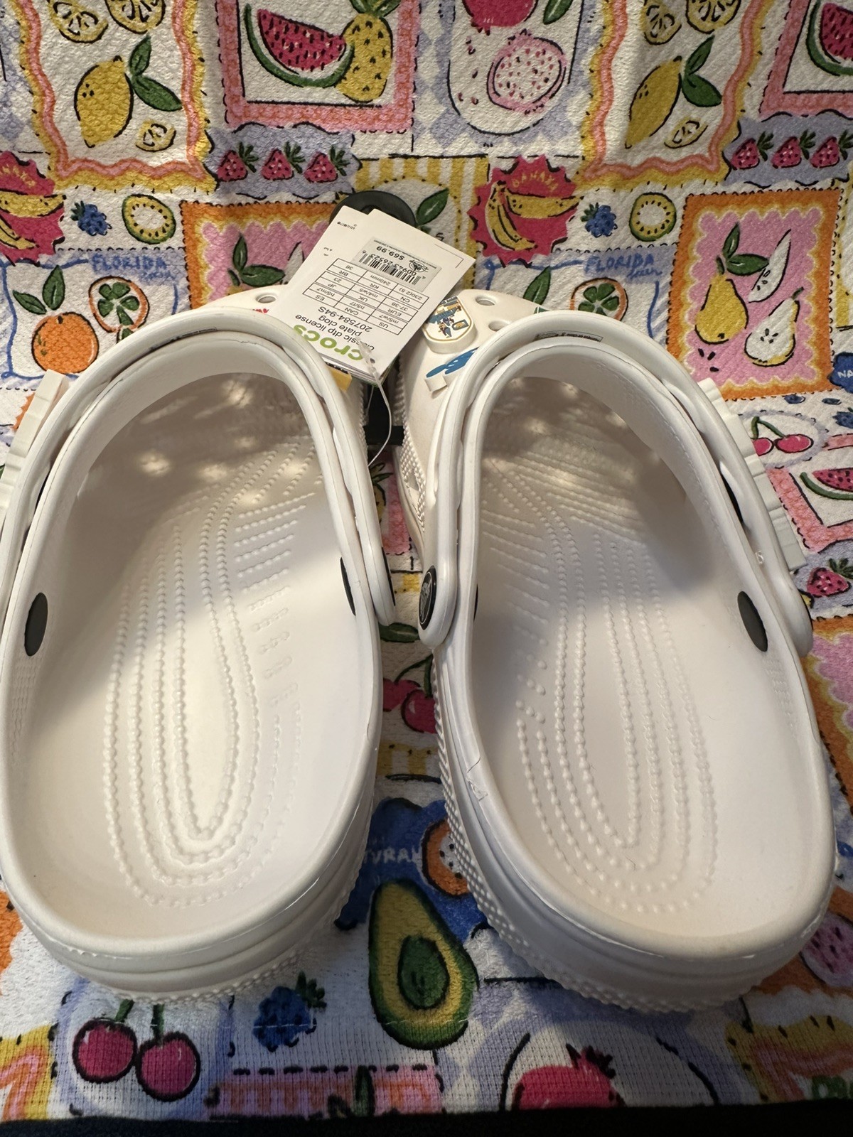 NWT❤️Crocs Classic M5/W7 White DTP License Plate Disney Vault Collection Clogs🥳