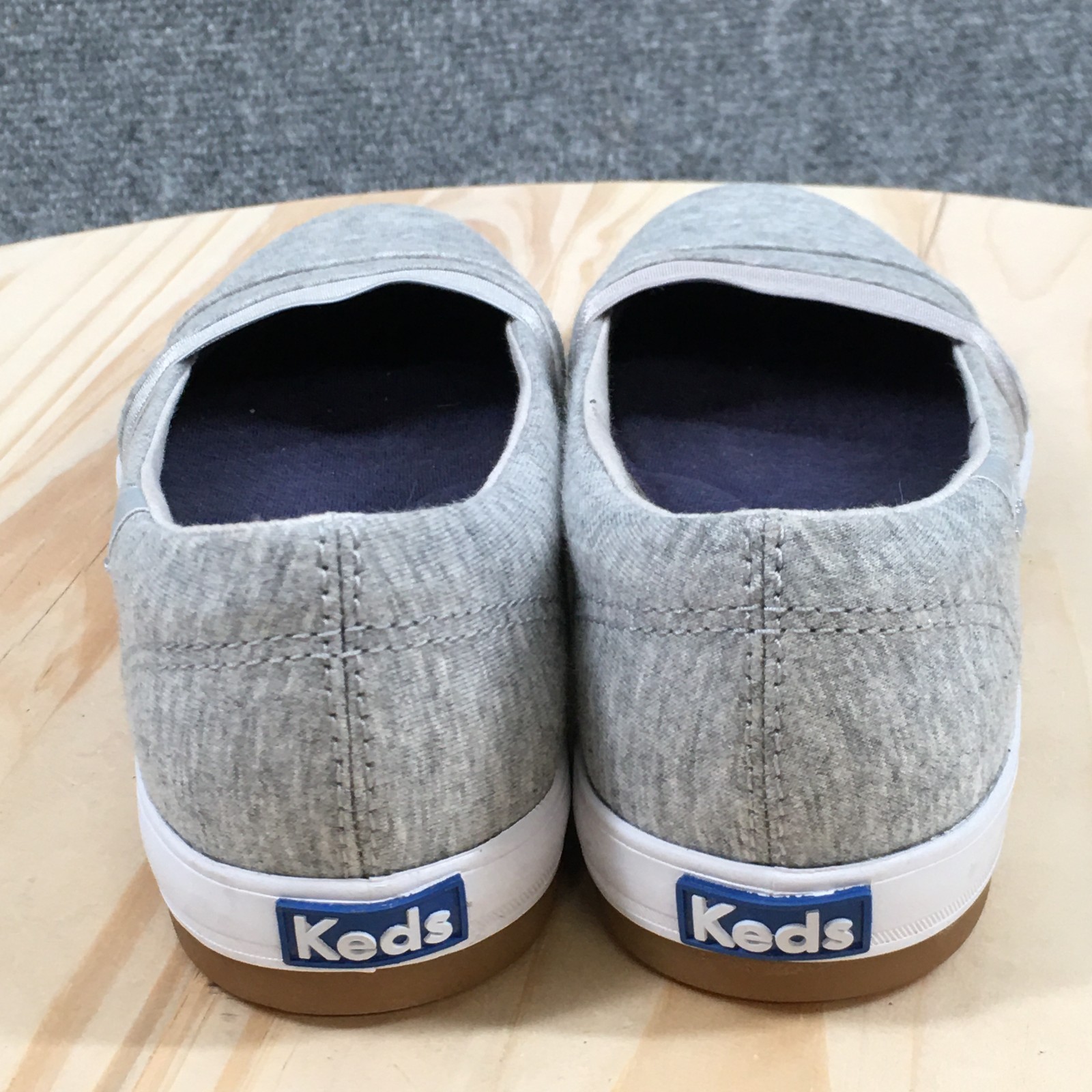Keds Shoes Womens 7 Carmel Jersey Casual Slip On Sneakers WF59966 Gray Fabric