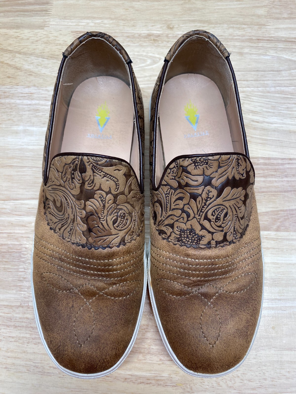 Volatile Faux Tooled Leather Rosecrans Slip on Shoe Women’s 10 Western Cowgirl