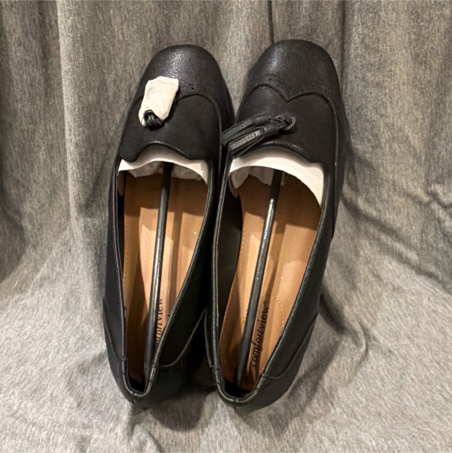 Comfortview Aster Black Loafer Bow Women’s Size 10.5M Comfort Slip On Shoe