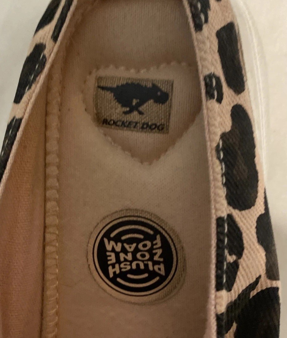 Rocket Dog Mule Sneakers Slip-Ons Athena Safari Pink Leopard Spots sz. 8