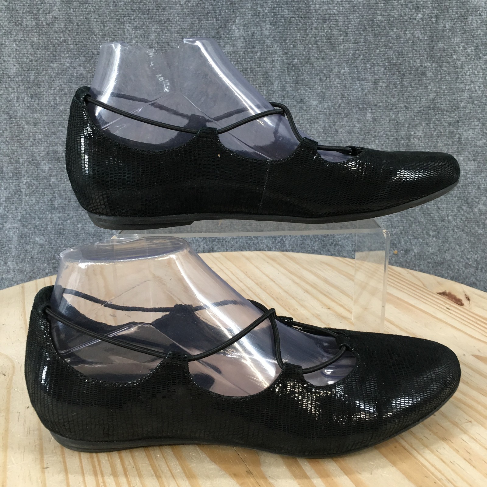 Earthies Essen Shoes Womens 9B Casual Slip On Comfort Ballet Flats Black Leather