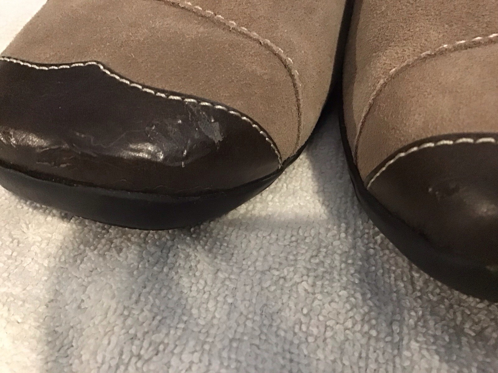 NATURAL SOUL by Naturalizer Button Brown Suede Slip-On Mule Shoes Women Sz 9.5 M