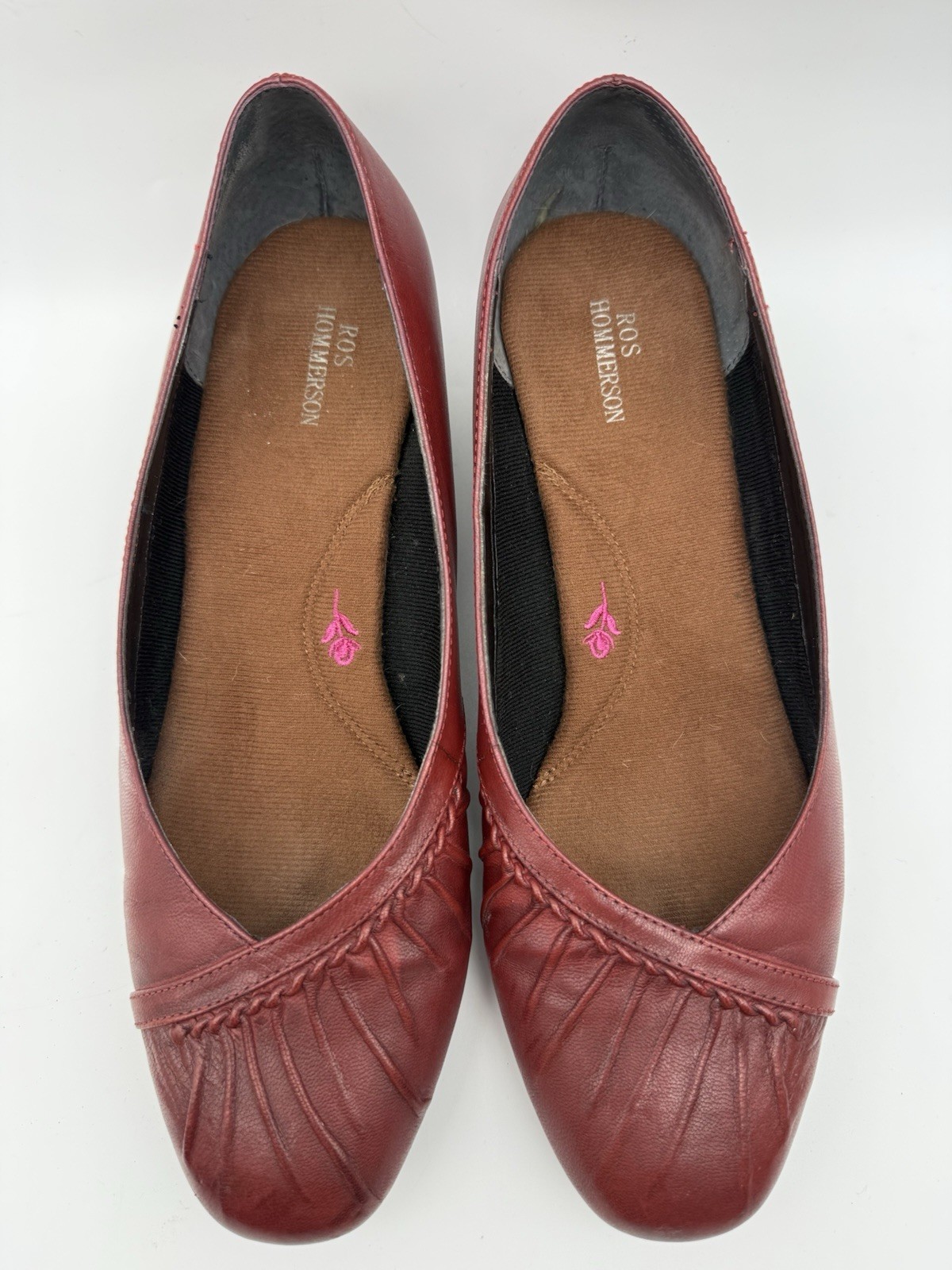 Ros Hommerson Women’s US 9 EU 39/40 Tatum Red Leather Flats Comfort Shoes