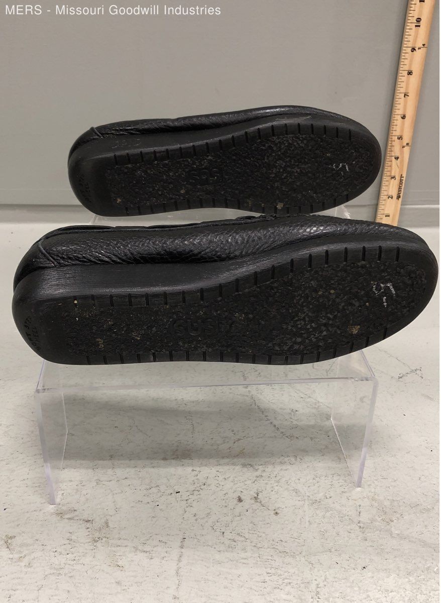 SAS Siesta Black Leather Handsewn Moccasin Comfort Loafers Women’s Size 9 M