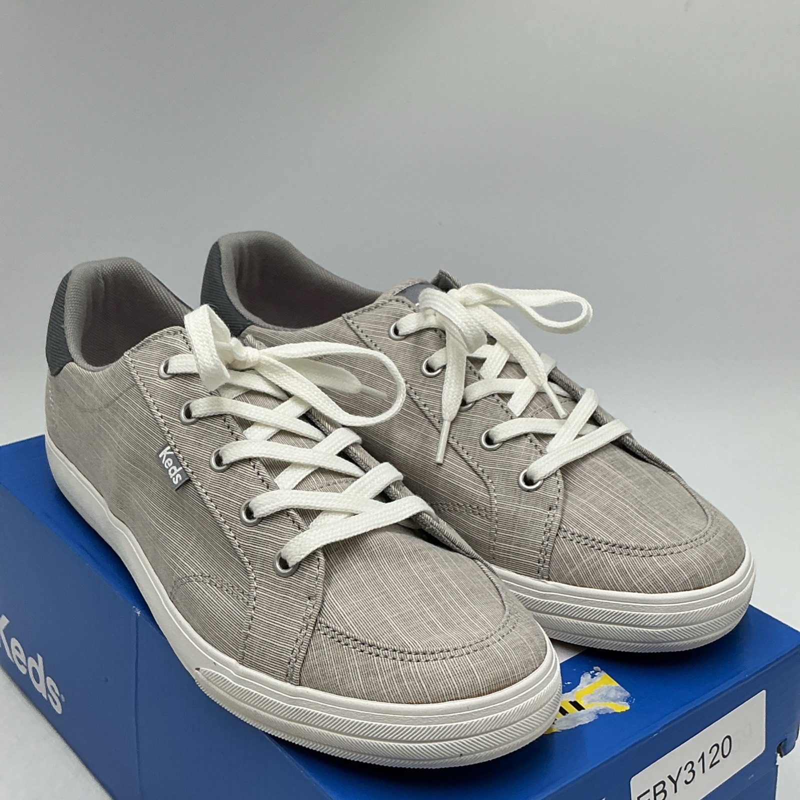 Keds Champion Sneakers Women’s 9 Wide Gray Cotton Comfort Casual Shoes Eby3120