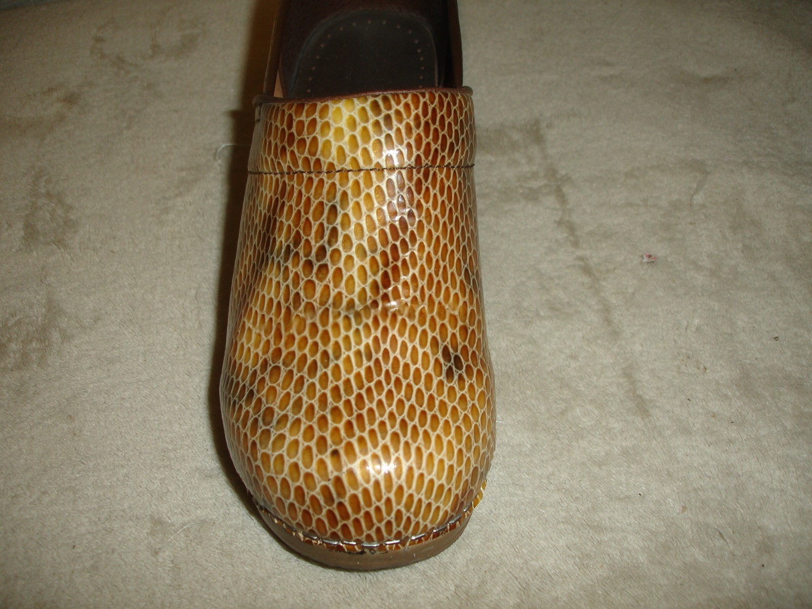 Sanita The Original Danish Clog Ladies Slip On Shoes Snakeskin Print EU 38 US 7