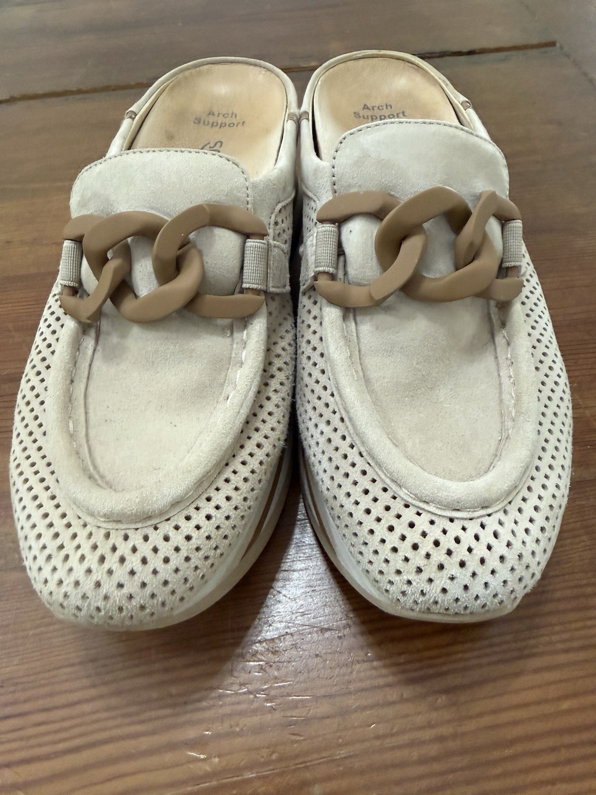 softwaves 37 1/2 -7 1/2 Carlisa Leather Platform Mules