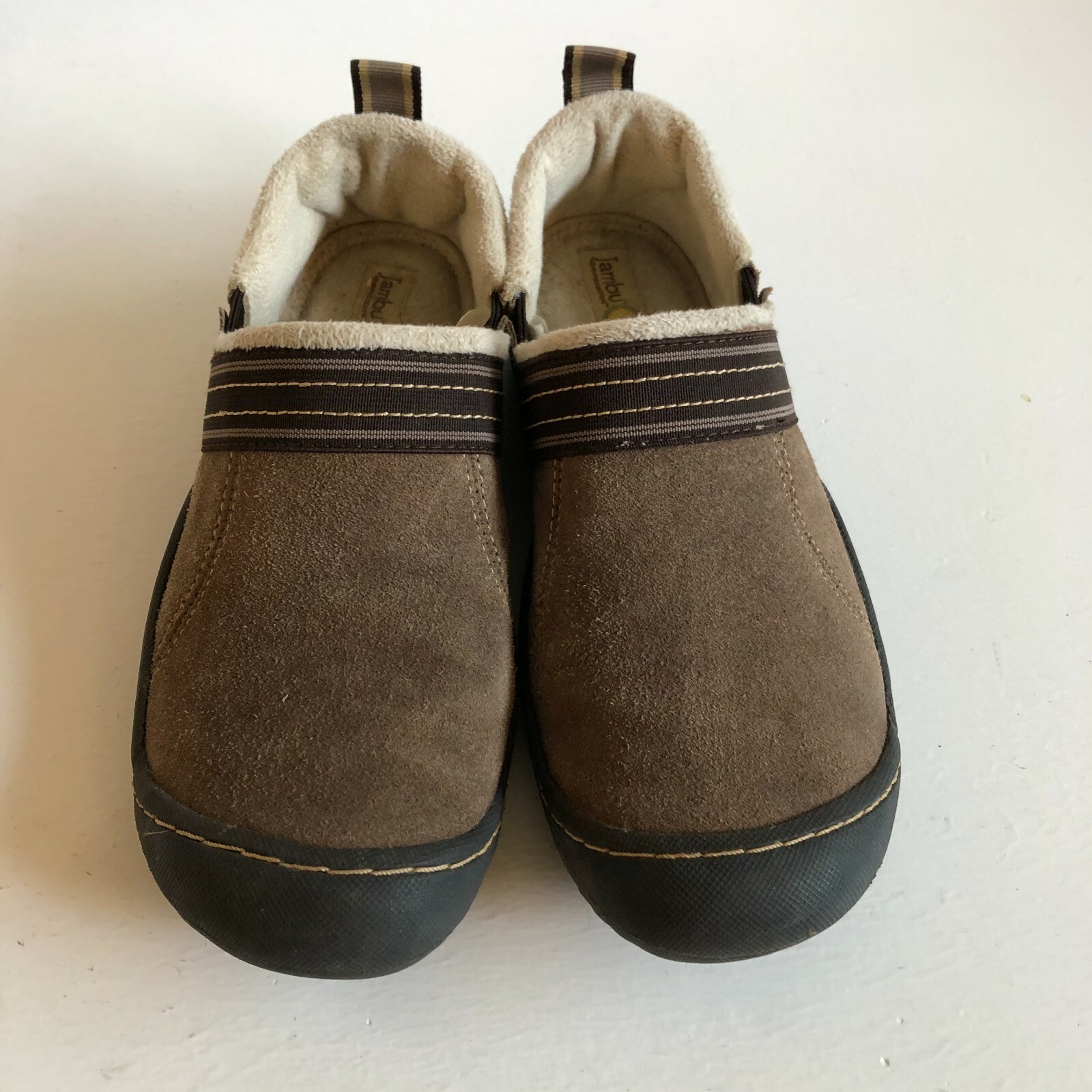 Jambu Slip On Womens Shoes Sz 6.5M Fleece Lined All Terra Design Leather Tan Brn
