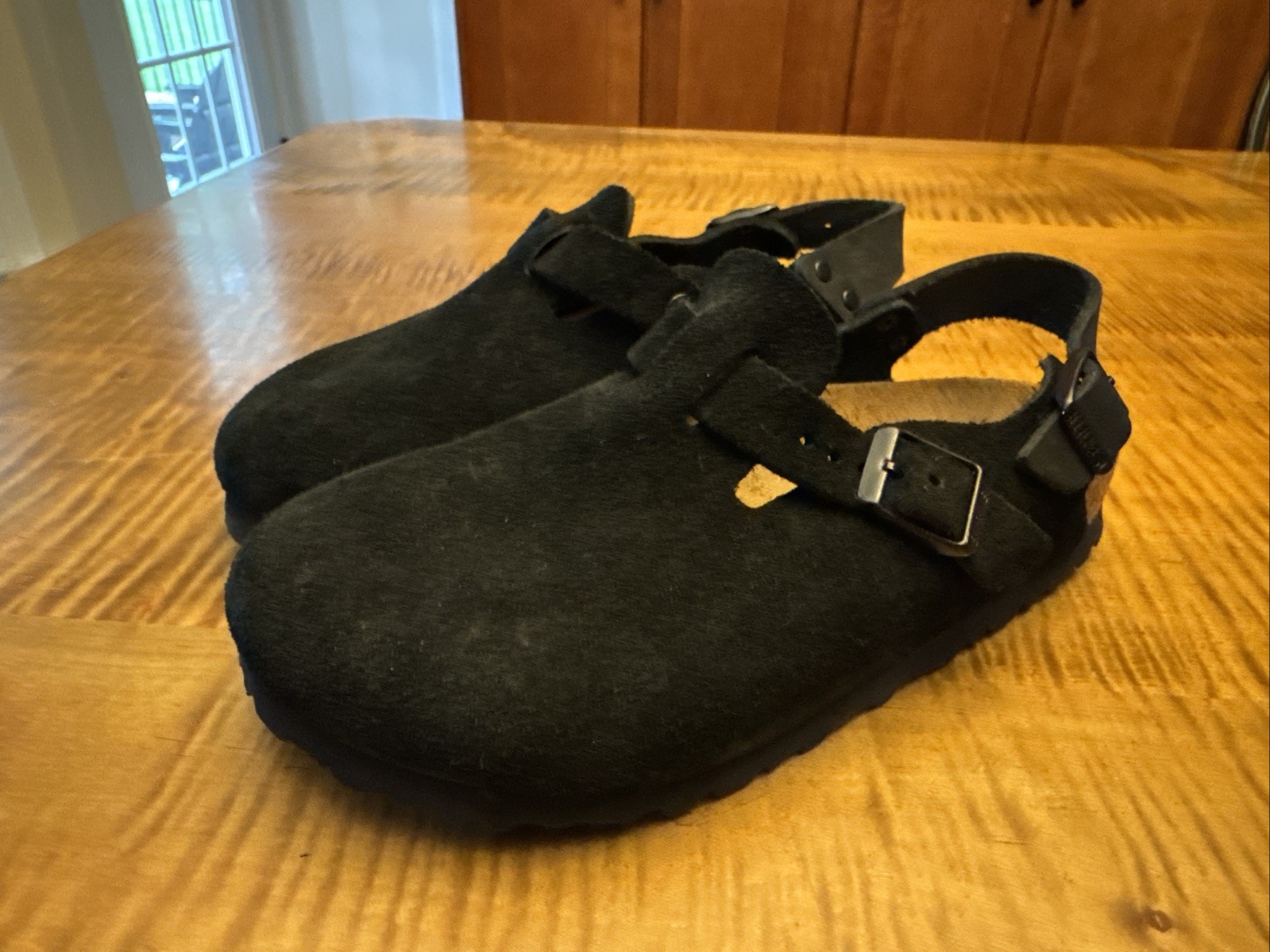 Birkenstock Tokio Size US 5-5.5 EU 36 Clog Mules Shoes Black Suede