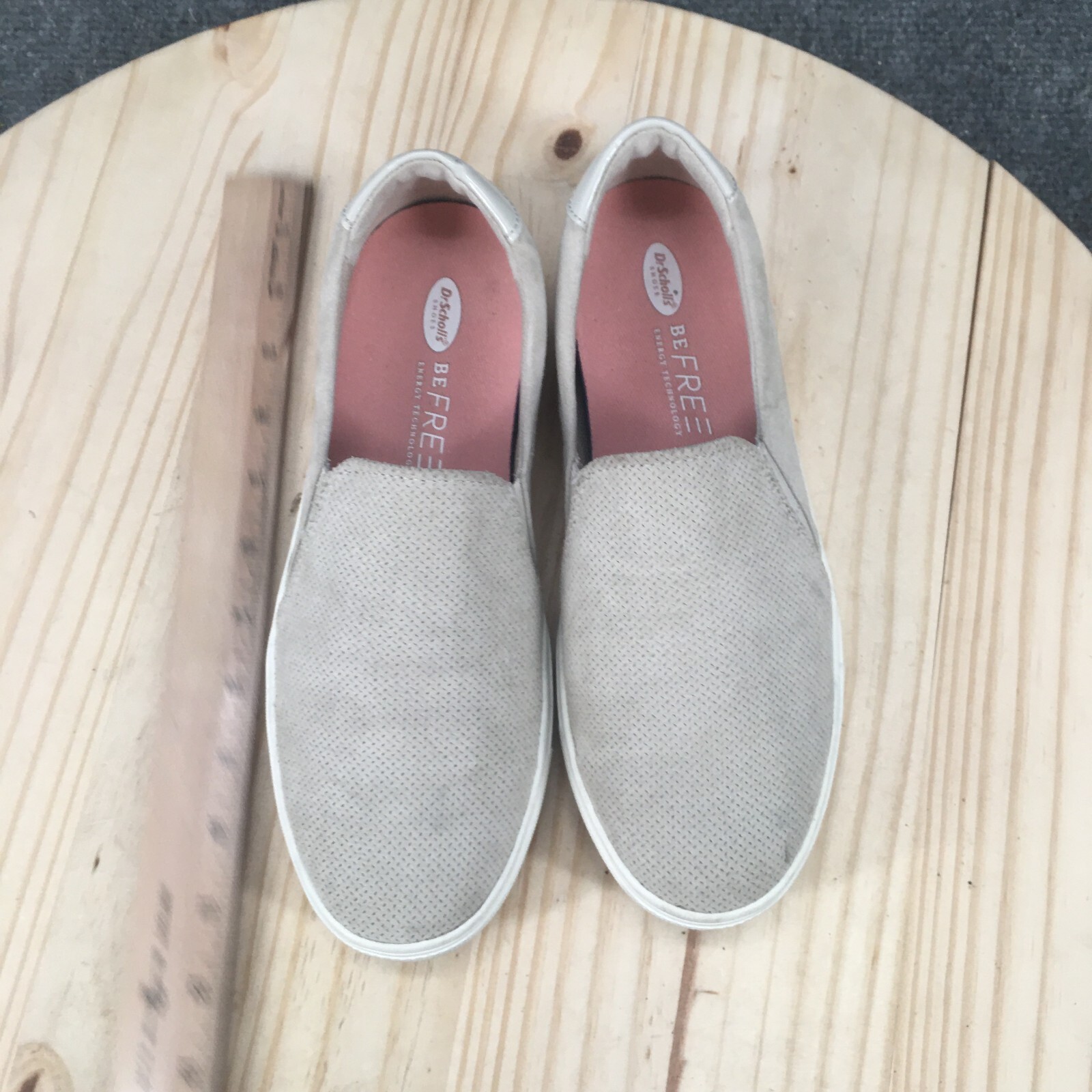 Dr Scholls Shoes Womens 8 M Nova Slip On Sneakers Gray Perforated Fabric Casual