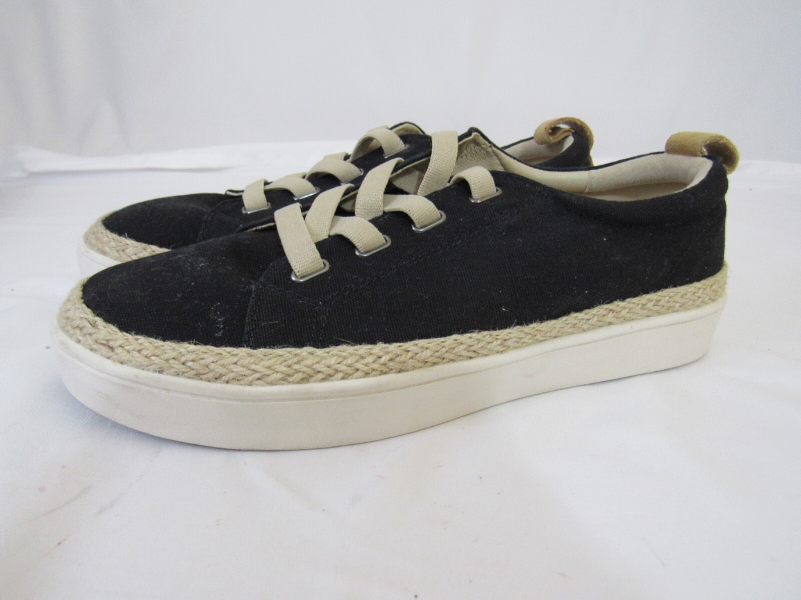 Spenco Women’s Malibu Sneaker Black Espadrille Shoe Comfort Causal Size 10B