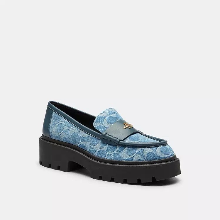 NEW In Box COACH Women’s Lucy Lug Sole In Signature Denim Indigo CDF78